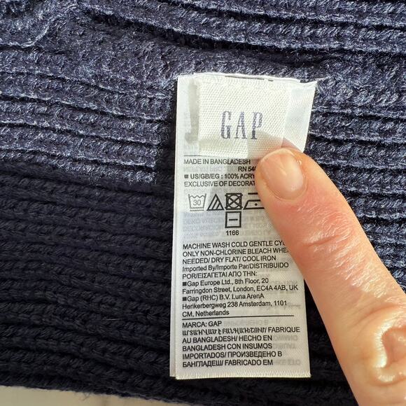 GAP Navy Knit Embroidered Logo Beanie Unisex – One Size - Picture 6 of 8